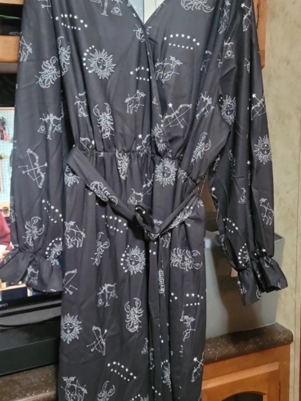 NWT BloomChic Black Zodiac Print Wrap Dress SIZE 26